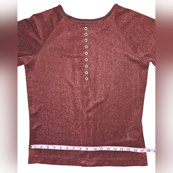 Harley-Davidson Womens Y2K Red Shimmer Button Front Slit Top Made USA Sz M - Picture 8 of 16